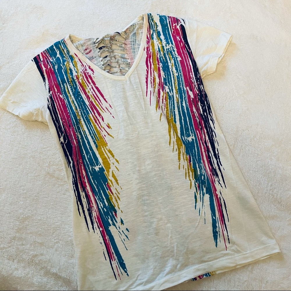 NEW Open Back Pattern T-Shirt - Picture 4 of 14